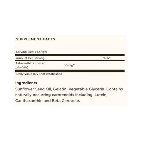 Solgar, Astaxanthin, 10 mg, 30 S Gels
