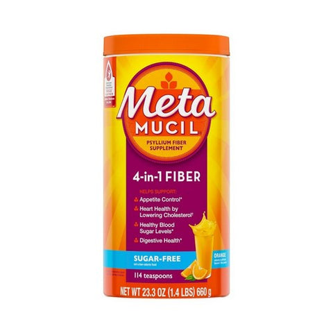 Metamucil, 4 In 1 Fiber Powder Sugar Free Orange, 23.3 Oz Metamucil