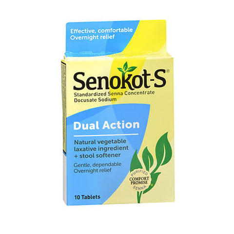 Senokot, Dual Action Laxative + Stool Softener, 10 Tabs Senokot