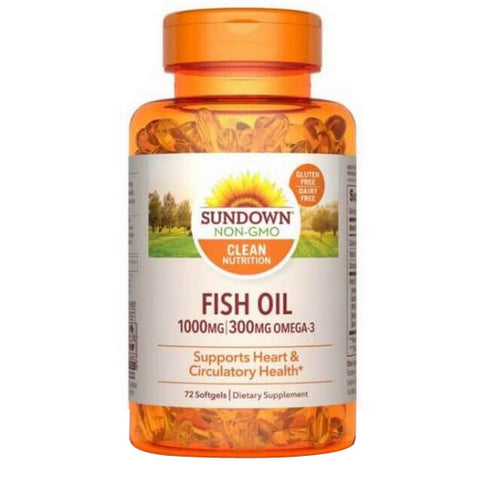 Sundown Naturals, Sundown Naturals Fish Oil, 1000 mg, 72 Count Sundown Naturals
