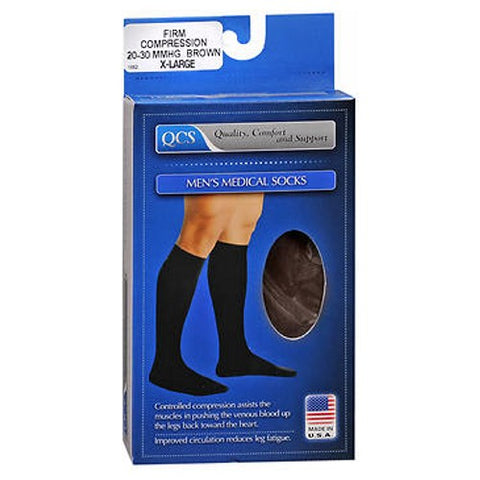 Loving Comfort, Men'S Medical Socks Firm Compression X-Large Brown, 1 Pair Loving Comfort