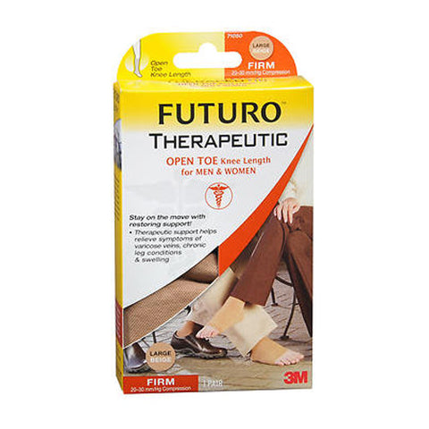 Futuro, Therapeutic Open Toe Knee Length Stockings Beige For Men Women Large, 1 Pair Futuro