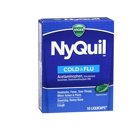 Vicks, Nyquil Cold And Flu Liquicaps, 16 Count Vicks