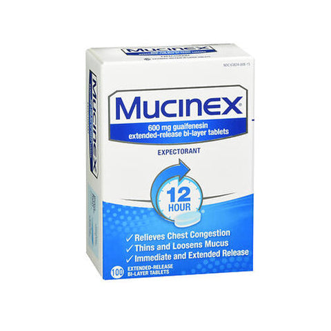 Mucinex, Expectorant 12 Hour Extended-Release, 600 mg, 100 Tabs Mucinex