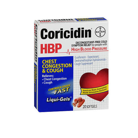 Coricidin Hbp, Chest Congestion And Cough Liquid Gels, 20 Count Coricidin Hbp