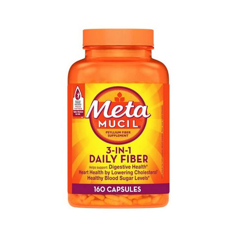 Metamucil, 3 In 1 Daily Fiber Capsules, 160 caps Metamucil