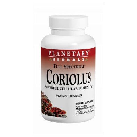 Planetary Herbals, Coriolus Full Spectrum, 1000 mg, 60 tabs Planetary Herbals