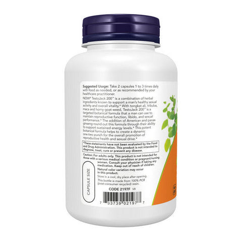 Now Foods, TestoJack 200, 120 vcaps Now Foods