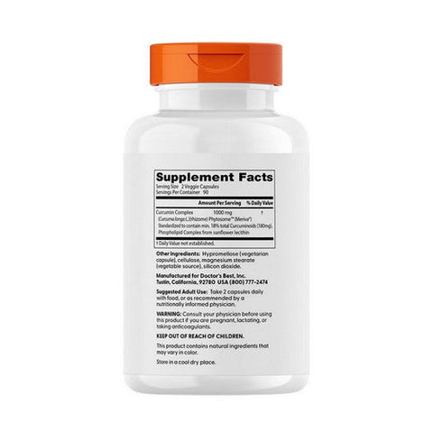 Doctors Best, Curcumin Phytosome Meriva, 500 mg, 180 Veg Caps Doctors Best