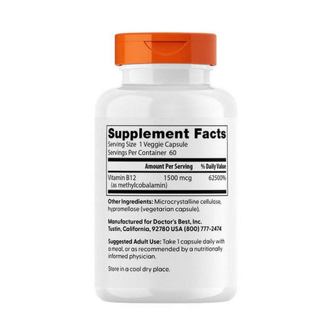 Doctors Best, Fully Active B12, 1500 Mcg, 60 Veggie Caps Doctors Best