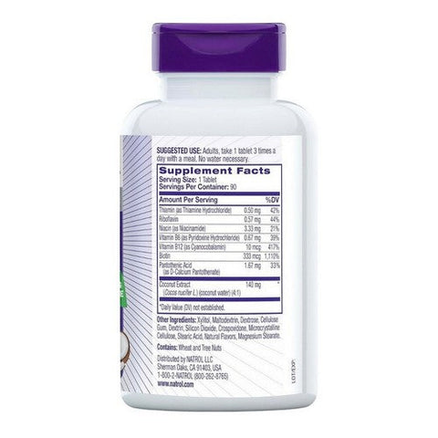 Natrol, B-Complex Fast Dissolve Coconut Natural Flavor, 90 TABS Natrol