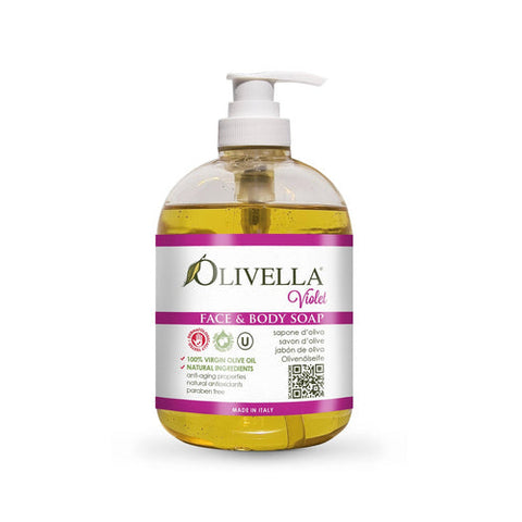 Olivella, Liquid Soap Face and Body, Olive Oil Violet 16.9 OZ