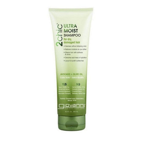 Giovanni Cosmetics, 2Chic Ultra-Moist Shampoo With Avocado And Olive Oil, Avocado and Olive Oil 8.5 OZ