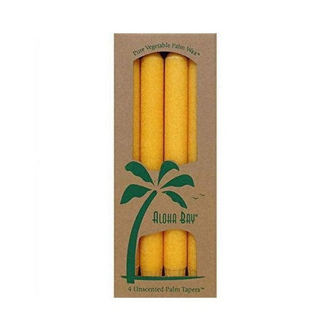 Aloha Bay, Palm 9 Inch Tapers Unscented Candles Honey Gold, Honey Gold 4 CT Aloha Bay