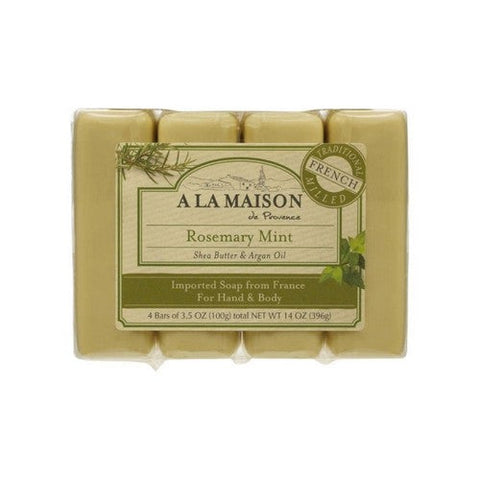 A La Maison, Hand And Body Bar Soap Rosemary Mint, Rosemary Mint 4 CT