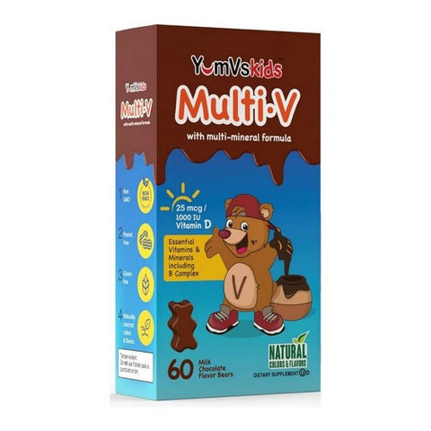 Yum-V's, Kids Multi Vitamin With Multi Mineral Formula Milk Chocolate, Milk Chocolate 60 Chews Yum-V's