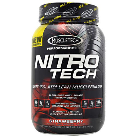 Muscletech, Nitro Tech Performance Series Whey Isolate, Strawberry 2 lbs Muscletech