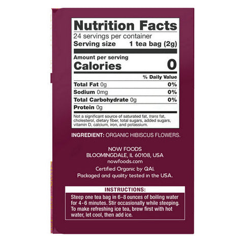 Now Foods, Organically Hip Hibiscus Tea, 24 bags Now Foods