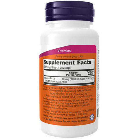 Now Foods, Methyl B-12, 10,000 MCG, 60 LOZENGES Now Foods
