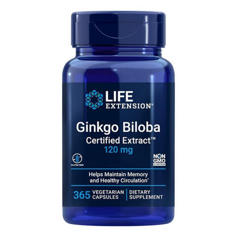 Life Extension, Ginkgo Biloba Certified Extract, 120 Mg, 365 Veg Caps Life Extension