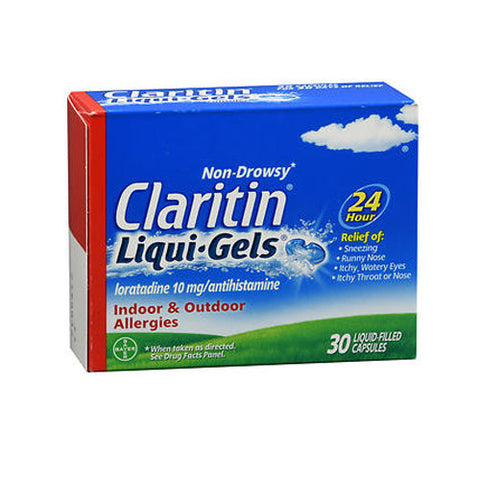 Claritin, Loratadine Antihistamine 24 Hour Allergy Liqui-Gels, 10 Mg, 30 Caps Claritin