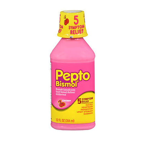 Pepto-Bismol, Five Symptom Relief Liquid Cherry, 12 oz Pepto-Bismol