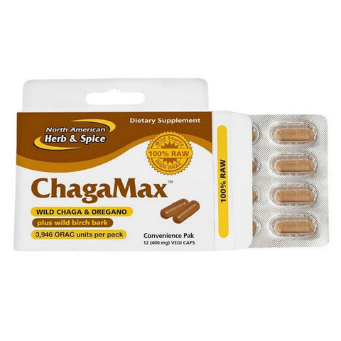 North American Herb & Spice, ChagaMax, Convenience Pack 12 Caps North American Herb & Spice