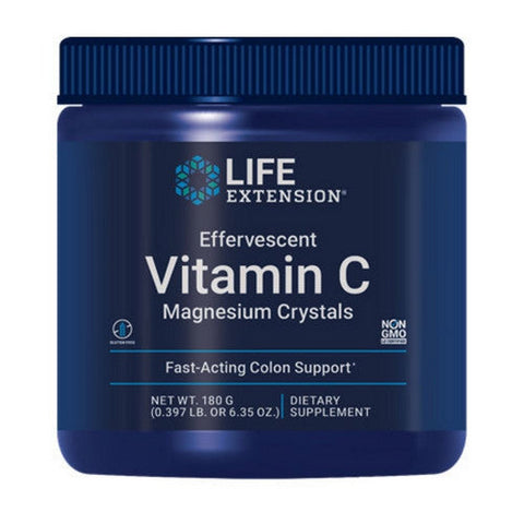 Life Extension, Effervescent Vitamin C - Magnesium Crystals, 180 Grms Life Extension