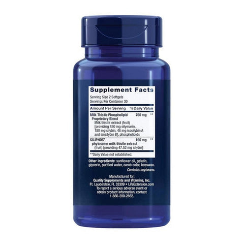 Life Extension, European Milk Thistle-Advanced Phospholipid Delivery, 60 Softgels Life Extension