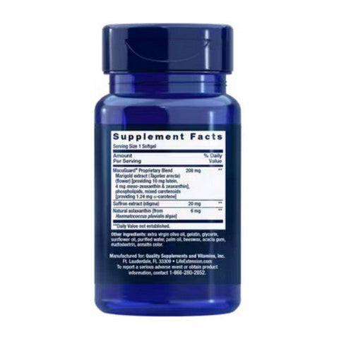 Life Extension, Macuguard Ocular Support Plus Astaxanthin and C3G, 60 Sgels Life Extension