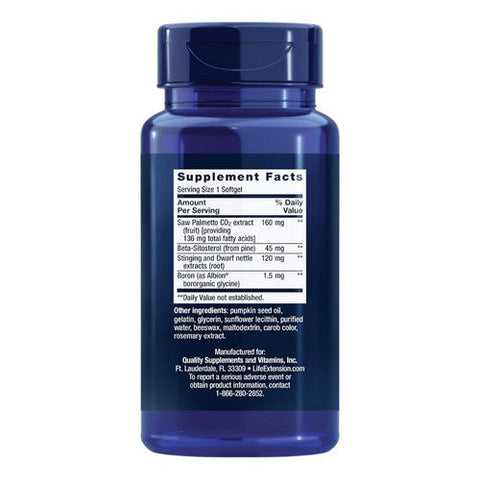 Life Extension, Super Saw Palmetto Nettle Root Forumla  With Beta Sitosterol, 60 SoftGels Life Extension
