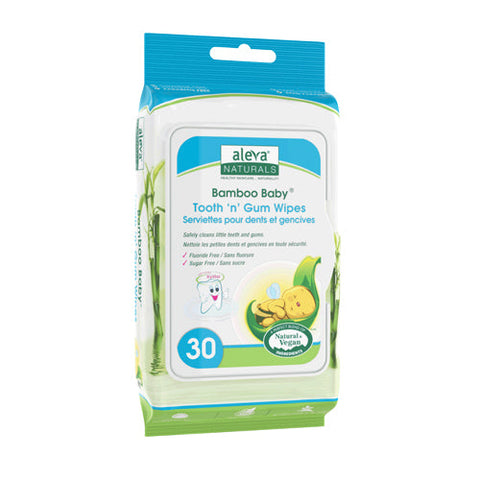 Aleva Naturals, Bamboo Baby Tooth and Gum Wipes, 30 Ct