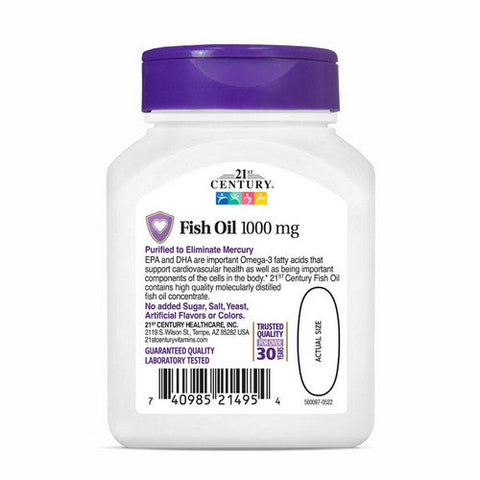 21st Century, Fish Oil, 1000 Mg, 60 Softgels 21st Century