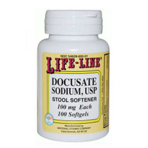 Nature's Blend, Docusate Sodium USP, 100 mg, 100 Softgels Lifeline