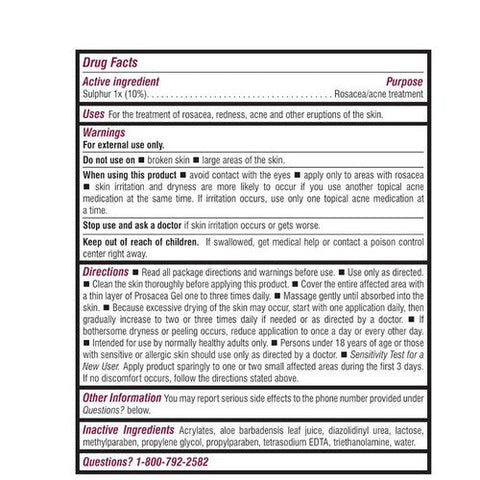 Prosacea, Medicated Rosacea Gel, 0.75 Oz Prosacea
