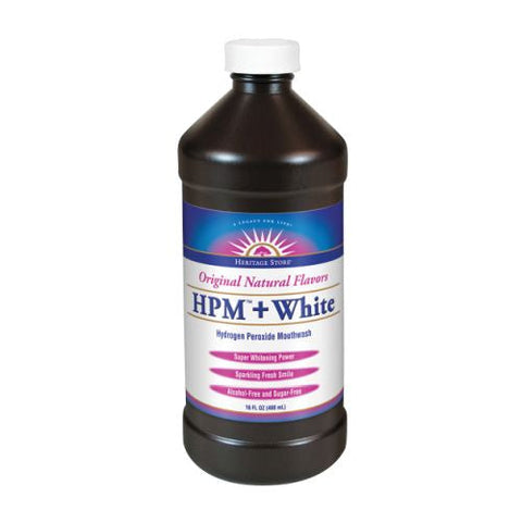 Heritage Store, Hydrogen Peroxide Mouthwash Plus White Menthol, 16 Oz Heritage Store