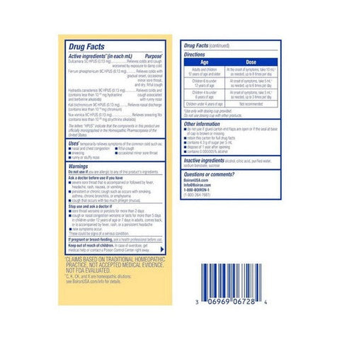 Boiron, Chestal Cold And Cough Multi-Symptom Formula For Nasal & Chest Congestion, 6.7 Oz Boiron