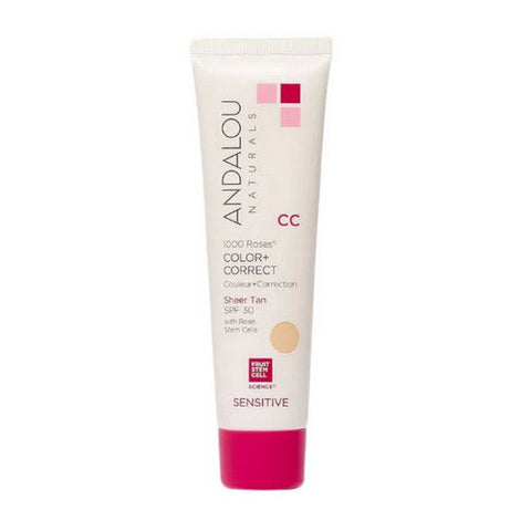 Andalou Naturals, 1000 Roses Cc Color + Correct Sheer Tan Spf 30, 2 Oz Andalou Naturals