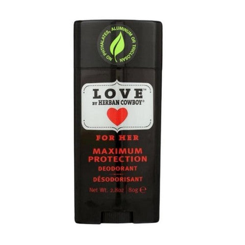 Herban Cowboy, Maximum Protection Deodorant For Her Love, 2.8 Oz Herban Cowboy