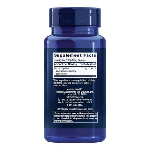 Life Extension, Zinc High Potency, 50 Mg, 90 Vcaps Life Extension