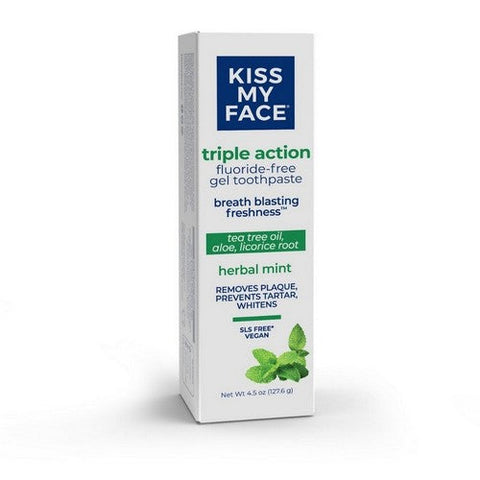 Kiss My Face, Triple Action Toothpaste Herbal Mint Gel, 4.5 Oz Kiss My Face