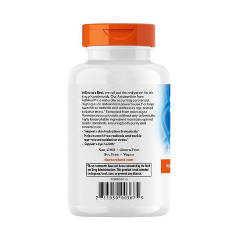 Doctors Best, Astaxanthin With AstaReal, 6 mg, 90 Veggie Softgels Doctors Best