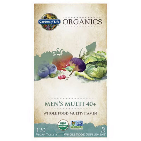 Garden of Life, Organics Mens 40 Plus Multi, 120 Tabs Garden of Life