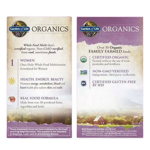 Garden of Life, Organics Women'S Once Daily Multivitamin, 60 Tabs Garden of Life