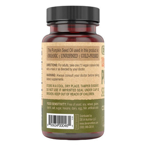 Deva Vegan Vitamins, Vegan Pumpkin Seed Oil, 90 Veg Caps Deva Vegan Vitamins