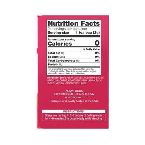 Now Foods, Women's Righteous Raspberry Tea, 24 Tea Bags