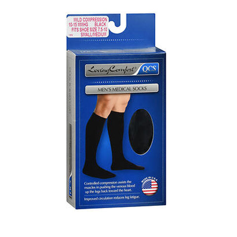 Qcs, Men'S Medical Socks Mild Compression Small And Medium Black, 1 Pair Qcs