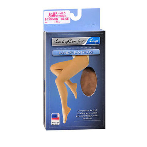 Fashion Pantyhose Sheer Mild Compression Tall Beige 1 Each by Loving Comfort