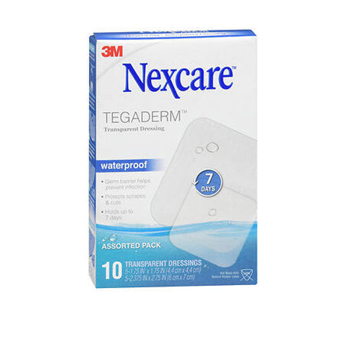 3M, Nexcare Tegaderm Waterproof Transparent Dressing Assorted, 10 Each Nexcare
