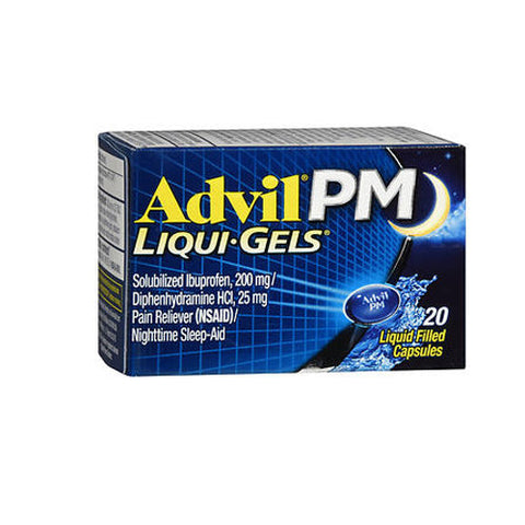 Advil, Pm Ibuprofen Pain Reliever, 20 Liquid Gels Advil